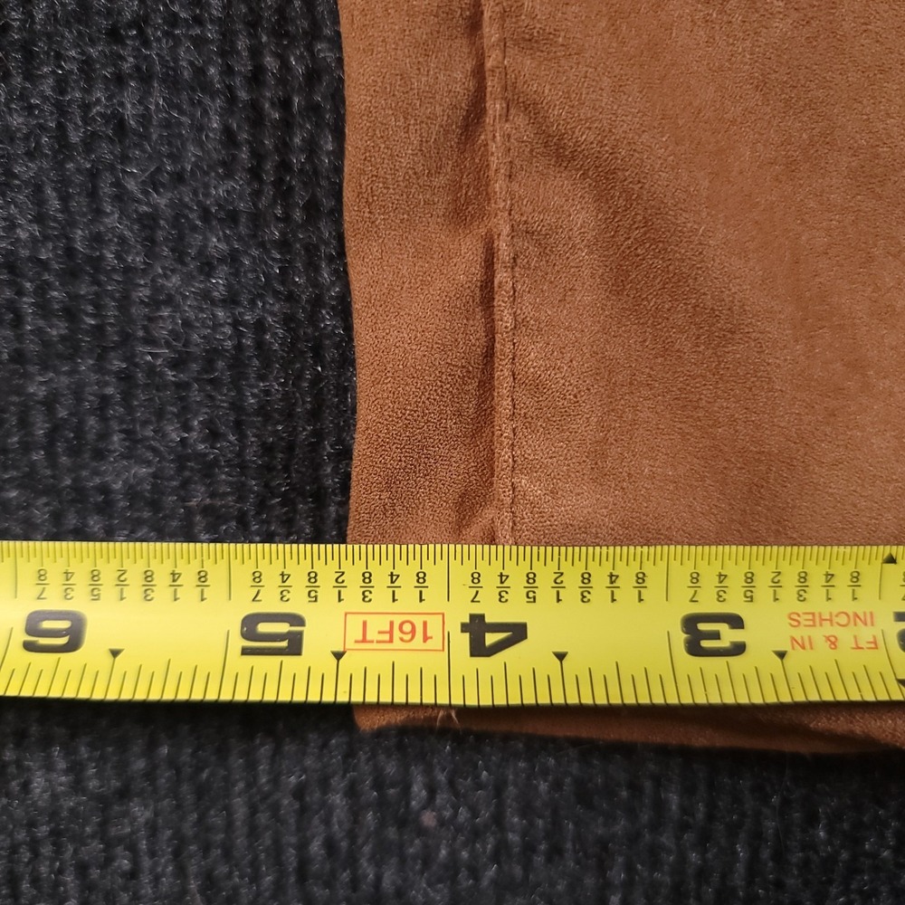 Good American Good Waist Faux Suede Skinny Pants Tobacco Brown 2/26 - Picture 6 of 11